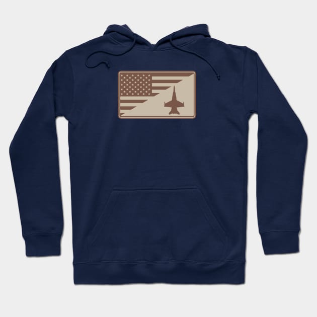 F/A-18 Hornet US Flag Patch (desert subdued) Hoodie by TCP